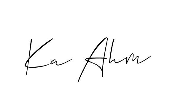 How to make Ka Ahm name signature. Use Allison_Script style for creating short signs online. This is the latest handwritten sign. Ka Ahm signature style 2 images and pictures png