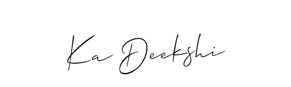 Make a short Ka Deekshi signature style. Manage your documents anywhere anytime using Allison_Script. Create and add eSignatures, submit forms, share and send files easily. Ka Deekshi signature style 2 images and pictures png