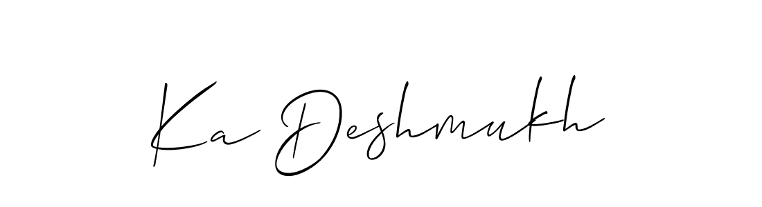 Make a short Ka Deshmukh signature style. Manage your documents anywhere anytime using Allison_Script. Create and add eSignatures, submit forms, share and send files easily. Ka Deshmukh signature style 2 images and pictures png