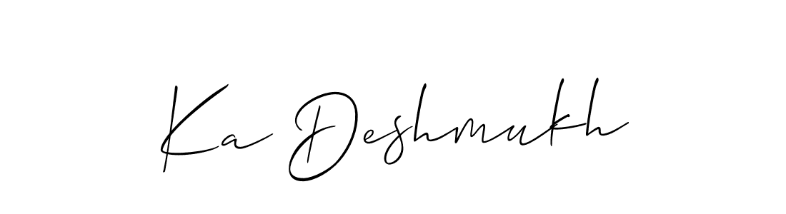 Make a short Ka Deshmukh signature style. Manage your documents anywhere anytime using Allison_Script. Create and add eSignatures, submit forms, share and send files easily. Ka Deshmukh signature style 2 images and pictures png