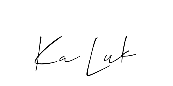 It looks lik you need a new signature style for name Ka Luk. Design unique handwritten (Allison_Script) signature with our free signature maker in just a few clicks. Ka Luk signature style 2 images and pictures png