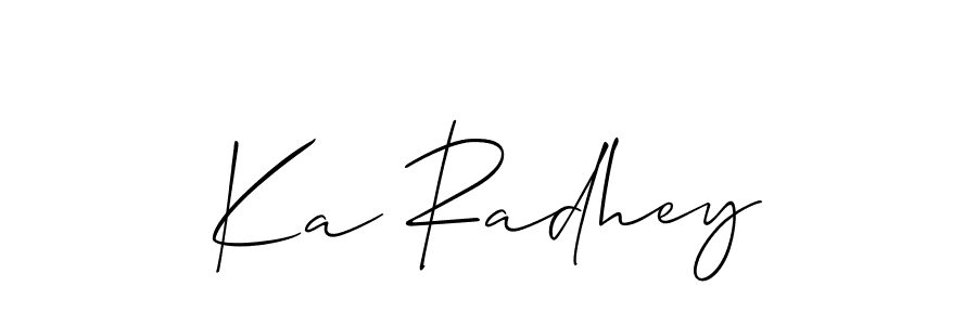 Make a short Ka Radhey signature style. Manage your documents anywhere anytime using Allison_Script. Create and add eSignatures, submit forms, share and send files easily. Ka Radhey signature style 2 images and pictures png