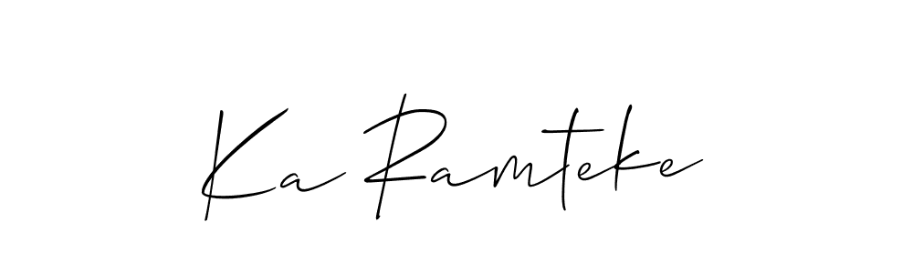 Make a beautiful signature design for name Ka Ramteke. With this signature (Allison_Script) style, you can create a handwritten signature for free. Ka Ramteke signature style 2 images and pictures png