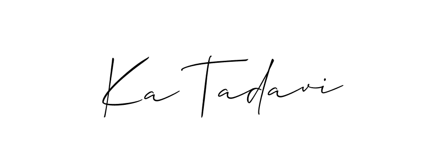 How to Draw Ka Tadavi signature style? Allison_Script is a latest design signature styles for name Ka Tadavi. Ka Tadavi signature style 2 images and pictures png