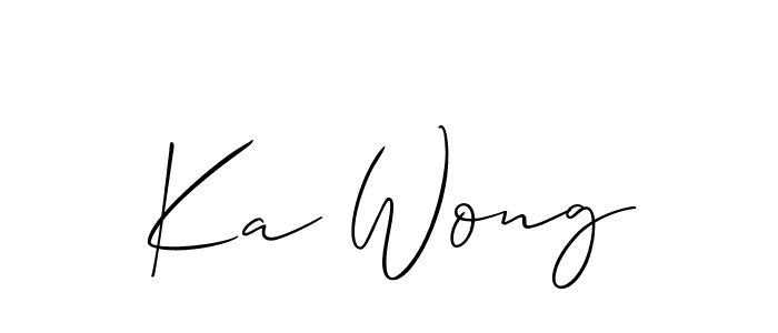 How to make Ka Wong signature? Allison_Script is a professional autograph style. Create handwritten signature for Ka Wong name. Ka Wong signature style 2 images and pictures png