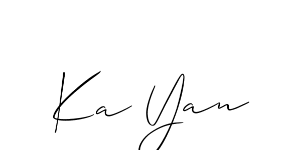 You should practise on your own different ways (Allison_Script) to write your name (Ka Yan) in signature. don't let someone else do it for you. Ka Yan signature style 2 images and pictures png
