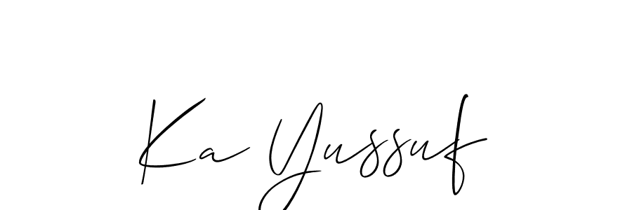 Also we have Ka Yussuf name is the best signature style. Create professional handwritten signature collection using Allison_Script autograph style. Ka Yussuf signature style 2 images and pictures png