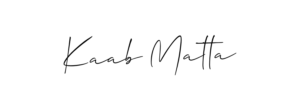 Create a beautiful signature design for name Kaab Matta. With this signature (Allison_Script) fonts, you can make a handwritten signature for free. Kaab Matta signature style 2 images and pictures png