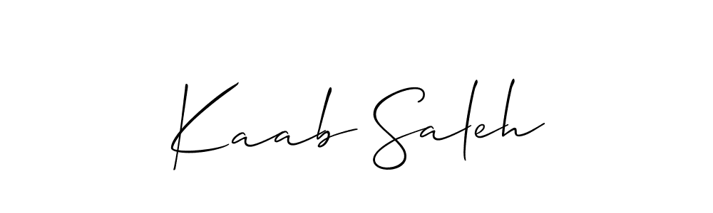 Allison_Script is a professional signature style that is perfect for those who want to add a touch of class to their signature. It is also a great choice for those who want to make their signature more unique. Get Kaab Saleh name to fancy signature for free. Kaab Saleh signature style 2 images and pictures png