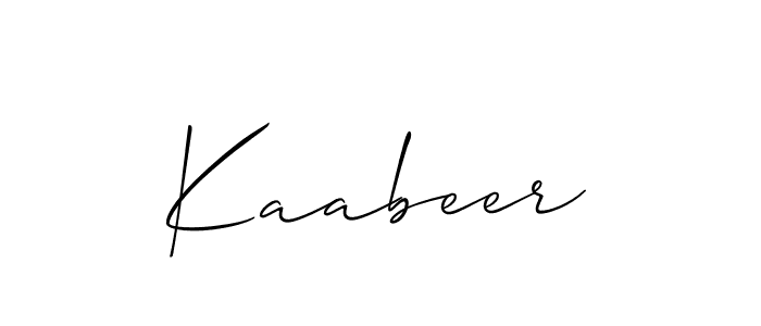 Also we have Kaabeer name is the best signature style. Create professional handwritten signature collection using Allison_Script autograph style. Kaabeer signature style 2 images and pictures png