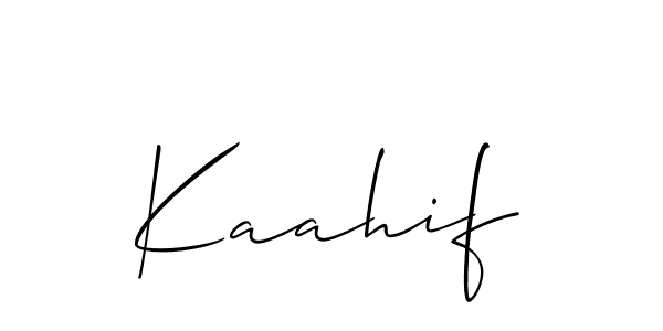 The best way (Allison_Script) to make a short signature is to pick only two or three words in your name. The name Kaahif include a total of six letters. For converting this name. Kaahif signature style 2 images and pictures png