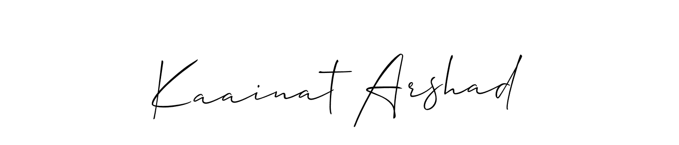 Use a signature maker to create a handwritten signature online. With this signature software, you can design (Allison_Script) your own signature for name Kaainat Arshad. Kaainat Arshad signature style 2 images and pictures png