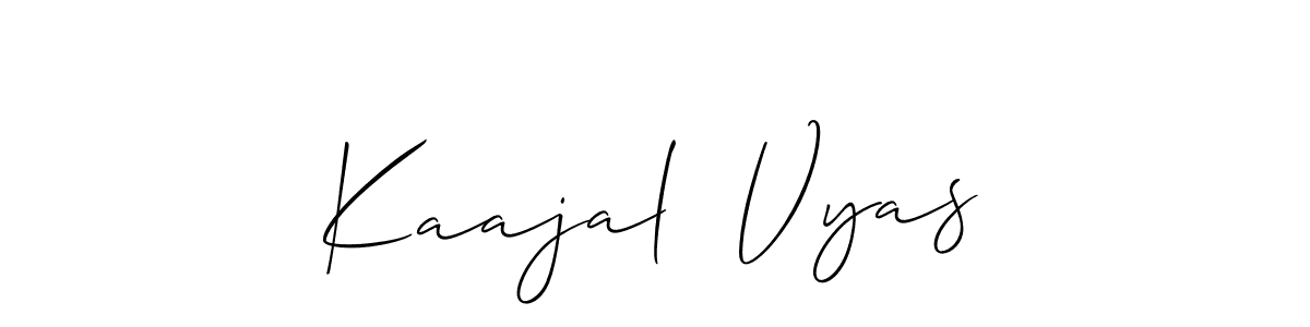 This is the best signature style for the Kaajal  Vyas name. Also you like these signature font (Allison_Script). Mix name signature. Kaajal  Vyas signature style 2 images and pictures png