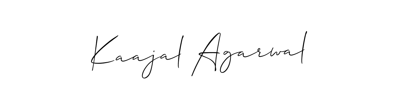 Allison_Script is a professional signature style that is perfect for those who want to add a touch of class to their signature. It is also a great choice for those who want to make their signature more unique. Get Kaajal Agarwal name to fancy signature for free. Kaajal Agarwal signature style 2 images and pictures png