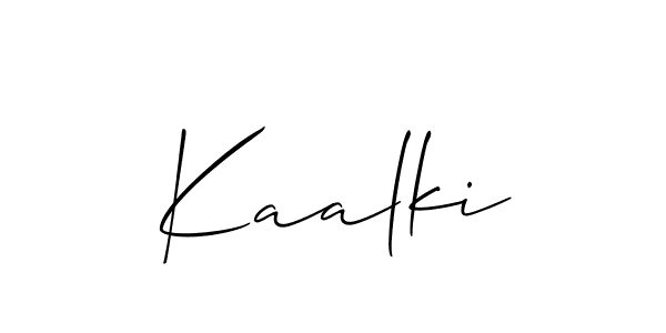 Make a beautiful signature design for name Kaalki. With this signature (Allison_Script) style, you can create a handwritten signature for free. Kaalki signature style 2 images and pictures png