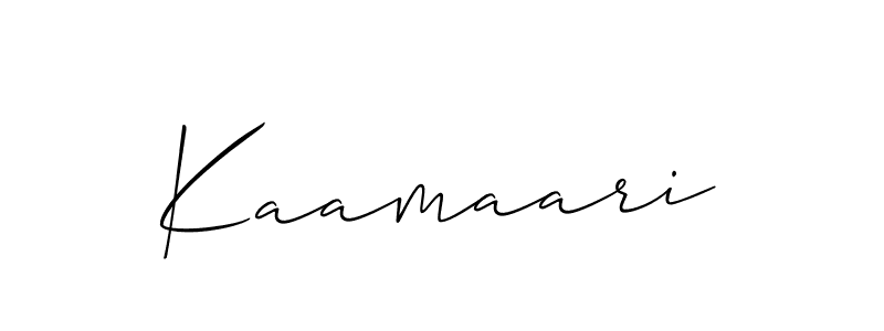 The best way (Allison_Script) to make a short signature is to pick only two or three words in your name. The name Kaamaari include a total of six letters. For converting this name. Kaamaari signature style 2 images and pictures png