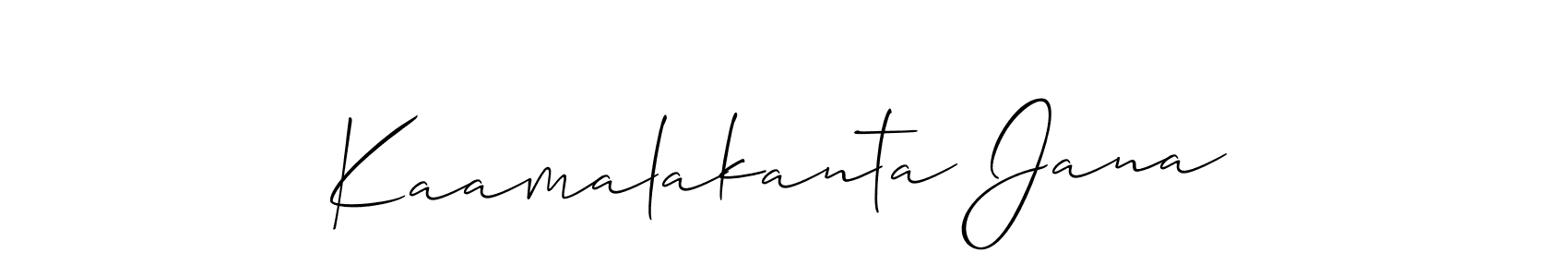 The best way (Allison_Script) to make a short signature is to pick only two or three words in your name. The name Kaamalakanta Jana include a total of six letters. For converting this name. Kaamalakanta Jana signature style 2 images and pictures png