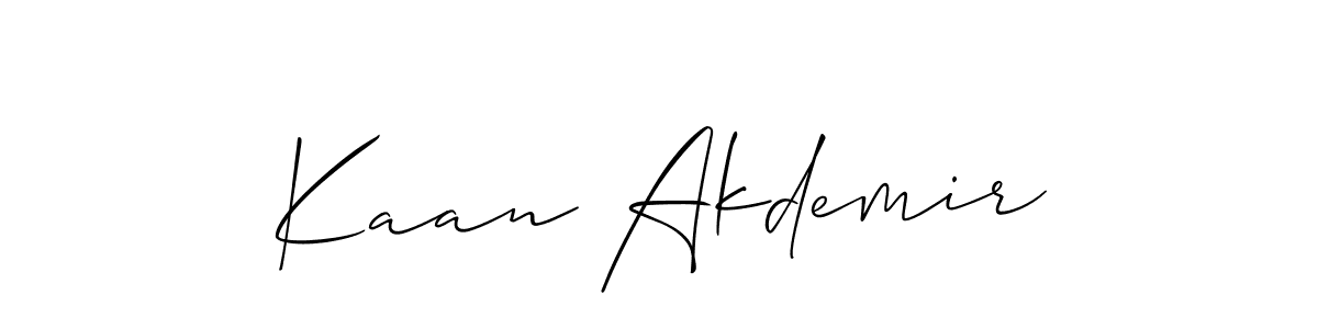 Use a signature maker to create a handwritten signature online. With this signature software, you can design (Allison_Script) your own signature for name Kaan Akdemir. Kaan Akdemir signature style 2 images and pictures png