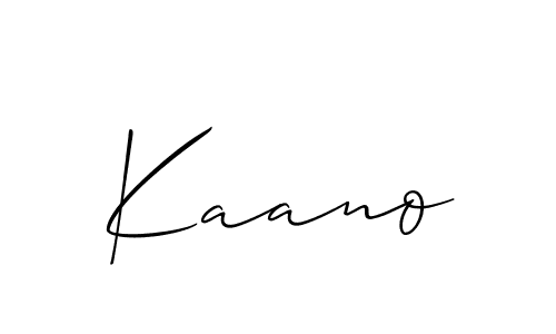 Design your own signature with our free online signature maker. With this signature software, you can create a handwritten (Allison_Script) signature for name Kaano. Kaano signature style 2 images and pictures png