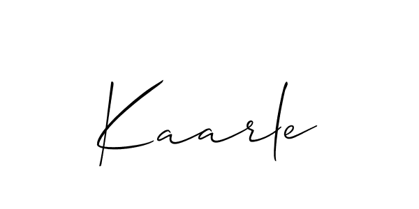 Design your own signature with our free online signature maker. With this signature software, you can create a handwritten (Allison_Script) signature for name Kaarle. Kaarle signature style 2 images and pictures png