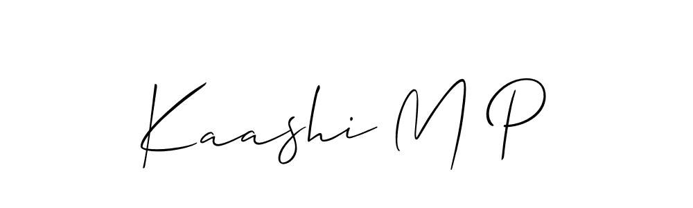 if you are searching for the best signature style for your name Kaashi M P. so please give up your signature search. here we have designed multiple signature styles  using Allison_Script. Kaashi M P signature style 2 images and pictures png