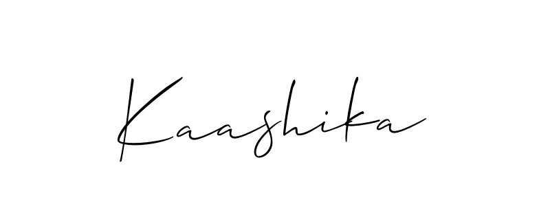 Make a beautiful signature design for name Kaashika. With this signature (Allison_Script) style, you can create a handwritten signature for free. Kaashika signature style 2 images and pictures png