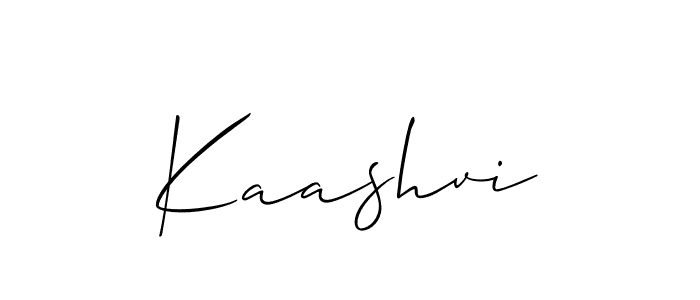 Make a beautiful signature design for name Kaashvi. With this signature (Allison_Script) style, you can create a handwritten signature for free. Kaashvi signature style 2 images and pictures png