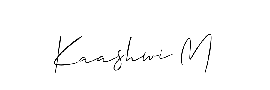 Also we have Kaashwi M name is the best signature style. Create professional handwritten signature collection using Allison_Script autograph style. Kaashwi M signature style 2 images and pictures png