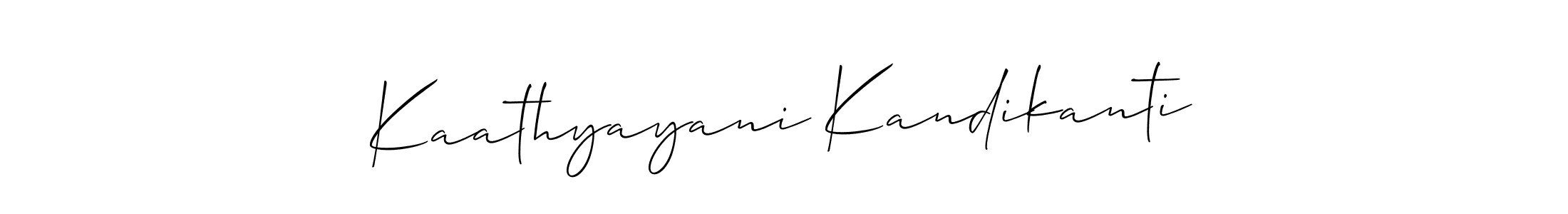 Make a short Kaathyayani Kandikanti signature style. Manage your documents anywhere anytime using Allison_Script. Create and add eSignatures, submit forms, share and send files easily. Kaathyayani Kandikanti signature style 2 images and pictures png