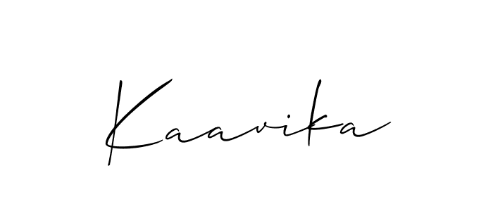 Make a beautiful signature design for name Kaavika. With this signature (Allison_Script) style, you can create a handwritten signature for free. Kaavika signature style 2 images and pictures png