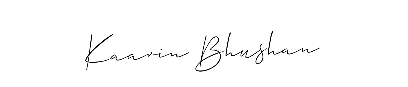 Make a beautiful signature design for name Kaavin Bhushan. With this signature (Allison_Script) style, you can create a handwritten signature for free. Kaavin Bhushan signature style 2 images and pictures png