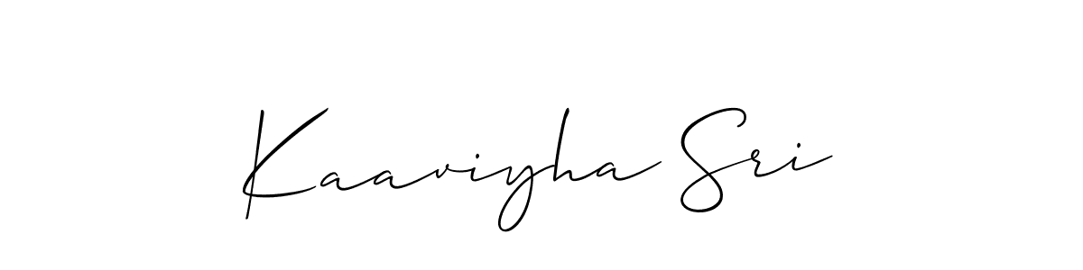 It looks lik you need a new signature style for name Kaaviyha Sri. Design unique handwritten (Allison_Script) signature with our free signature maker in just a few clicks. Kaaviyha Sri signature style 2 images and pictures png