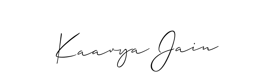 Make a beautiful signature design for name Kaavya Jain. With this signature (Allison_Script) style, you can create a handwritten signature for free. Kaavya Jain signature style 2 images and pictures png