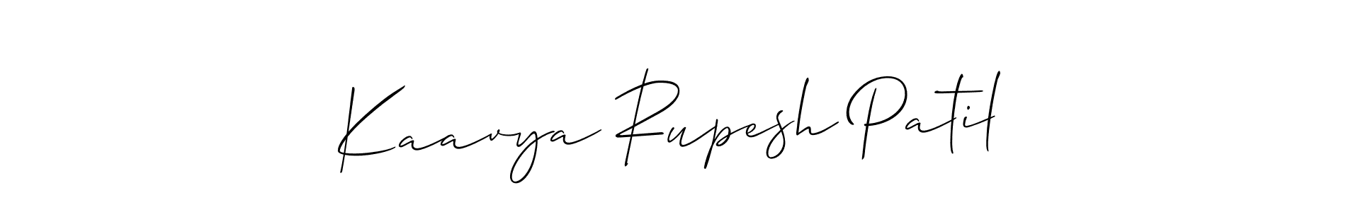Create a beautiful signature design for name Kaavya Rupesh Patil. With this signature (Allison_Script) fonts, you can make a handwritten signature for free. Kaavya Rupesh Patil signature style 2 images and pictures png