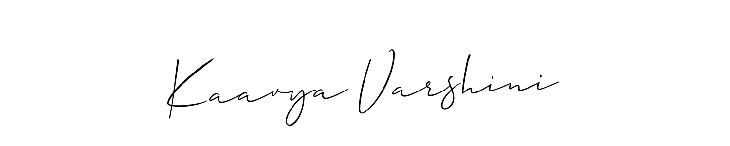 Use a signature maker to create a handwritten signature online. With this signature software, you can design (Allison_Script) your own signature for name Kaavya Varshini. Kaavya Varshini signature style 2 images and pictures png