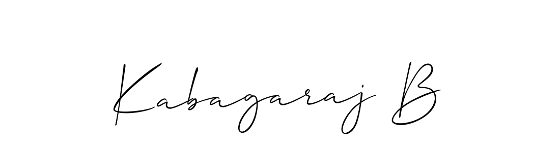 The best way (Allison_Script) to make a short signature is to pick only two or three words in your name. The name Kabagaraj B include a total of six letters. For converting this name. Kabagaraj B signature style 2 images and pictures png