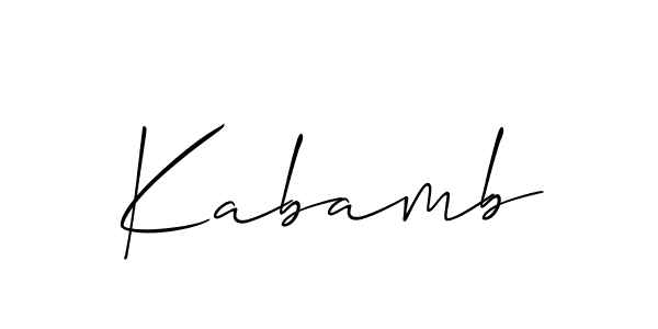You should practise on your own different ways (Allison_Script) to write your name (Kabamb) in signature. don't let someone else do it for you. Kabamb signature style 2 images and pictures png
