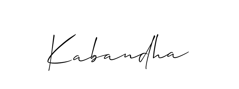 Make a beautiful signature design for name Kabandha. With this signature (Allison_Script) style, you can create a handwritten signature for free. Kabandha signature style 2 images and pictures png