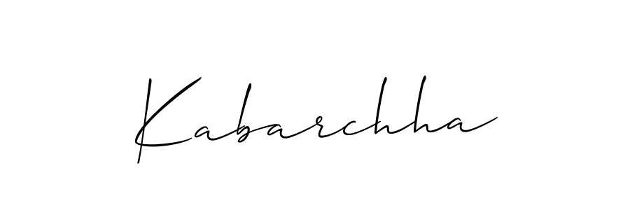 Design your own signature with our free online signature maker. With this signature software, you can create a handwritten (Allison_Script) signature for name Kabarchha. Kabarchha signature style 2 images and pictures png