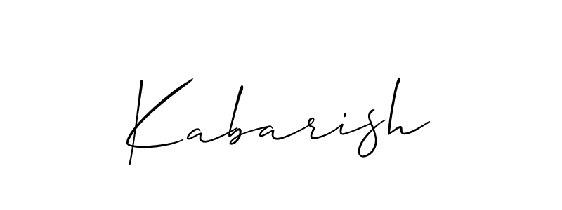 Make a beautiful signature design for name Kabarish. With this signature (Allison_Script) style, you can create a handwritten signature for free. Kabarish signature style 2 images and pictures png