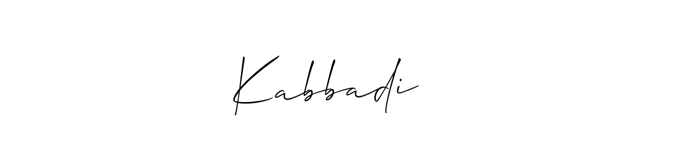 Once you've used our free online signature maker to create your best signature Allison_Script style, it's time to enjoy all of the benefits that Kabbadi ✌️ name signing documents. Kabbadi ✌️ signature style 2 images and pictures png