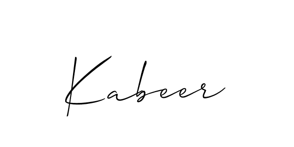 Also we have Kabeer name is the best signature style. Create professional handwritten signature collection using Allison_Script autograph style. Kabeer signature style 2 images and pictures png