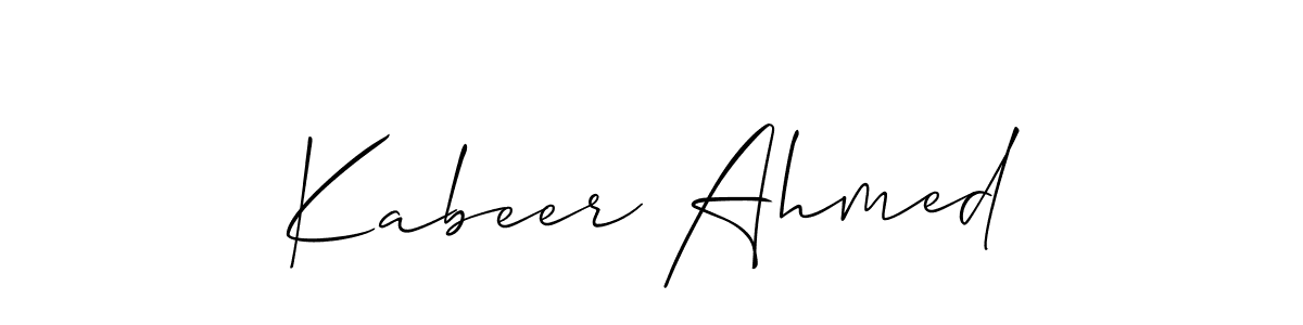 How to make Kabeer Ahmed name signature. Use Allison_Script style for creating short signs online. This is the latest handwritten sign. Kabeer Ahmed signature style 2 images and pictures png