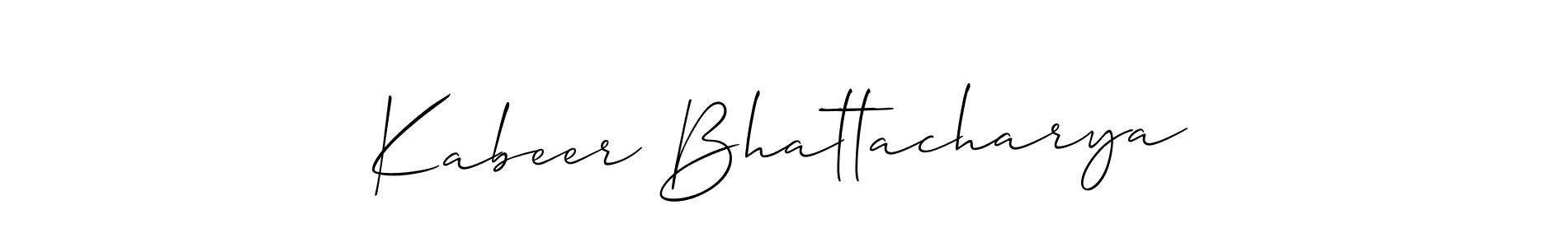 Design your own signature with our free online signature maker. With this signature software, you can create a handwritten (Allison_Script) signature for name Kabeer Bhattacharya. Kabeer Bhattacharya signature style 2 images and pictures png