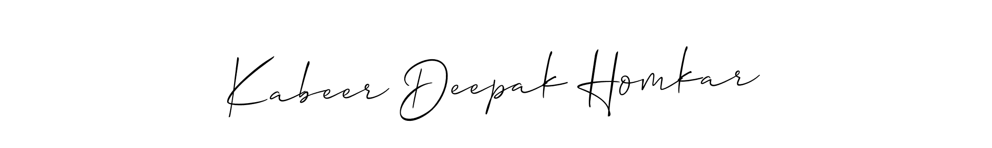 Also we have Kabeer Deepak Homkar name is the best signature style. Create professional handwritten signature collection using Allison_Script autograph style. Kabeer Deepak Homkar signature style 2 images and pictures png