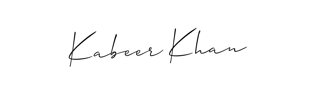 Design your own signature with our free online signature maker. With this signature software, you can create a handwritten (Allison_Script) signature for name Kabeer Khan. Kabeer Khan signature style 2 images and pictures png