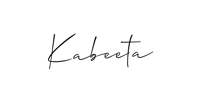 Create a beautiful signature design for name Kabeeta. With this signature (Allison_Script) fonts, you can make a handwritten signature for free. Kabeeta signature style 2 images and pictures png