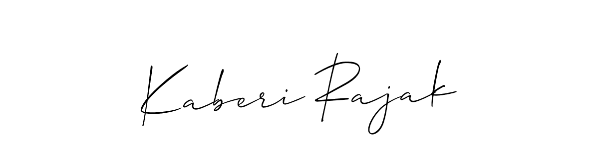 if you are searching for the best signature style for your name Kaberi Rajak. so please give up your signature search. here we have designed multiple signature styles  using Allison_Script. Kaberi Rajak signature style 2 images and pictures png