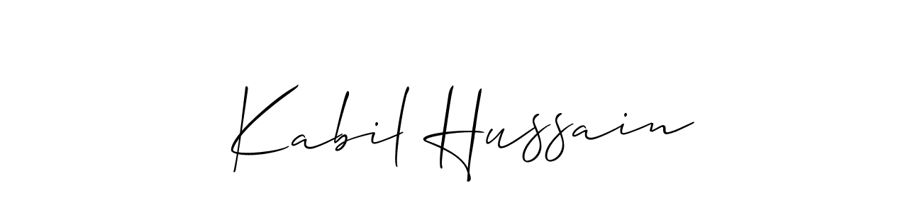 Also we have Kabil Hussain name is the best signature style. Create professional handwritten signature collection using Allison_Script autograph style. Kabil Hussain signature style 2 images and pictures png