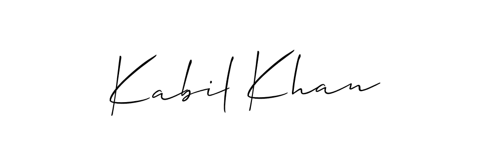 How to Draw Kabil Khan signature style? Allison_Script is a latest design signature styles for name Kabil Khan. Kabil Khan signature style 2 images and pictures png